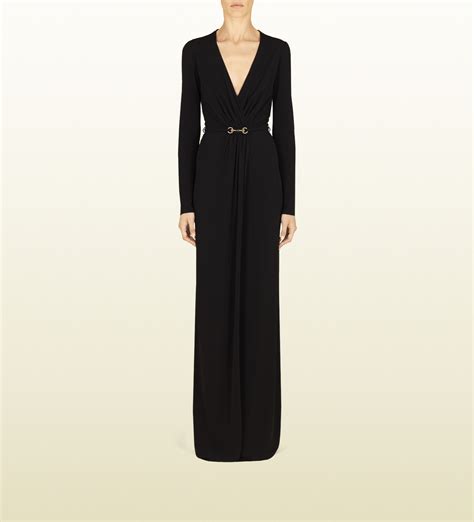 gucci long black dress